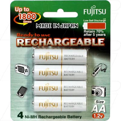 4 white AA fujitsu batteries made in Japan